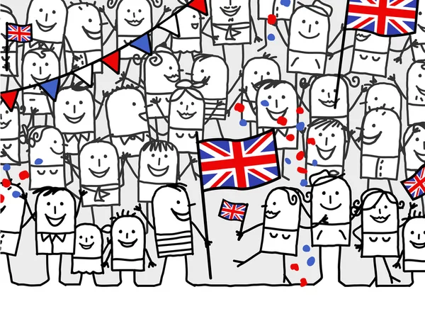 Karikatury lidí - anglický národní den — Stock fotografie