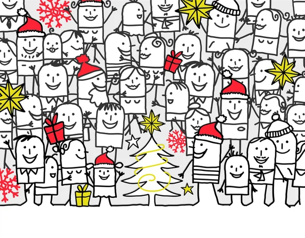 手描き漫画グリーティング カード - メリー クリスマス — ストック写真
