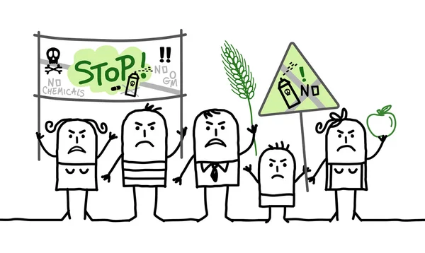 Grupo de personas que protestan contra la industria agrícola tóxica — Foto de Stock