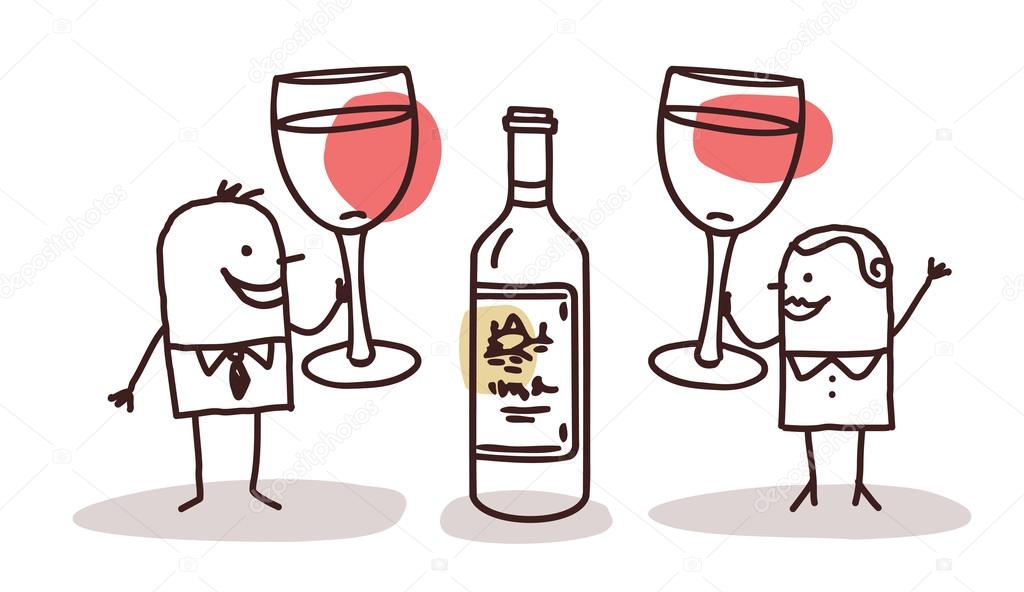 Cartoon couple drinking wine Stock Photo by ©NLshop 116991378