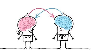 big brain couple & exchange clipart