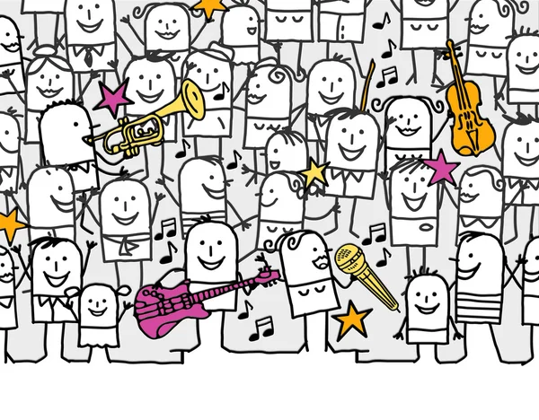 Cartão de convite desenho animado desenhado à mão - festival de música — Fotografia de Stock