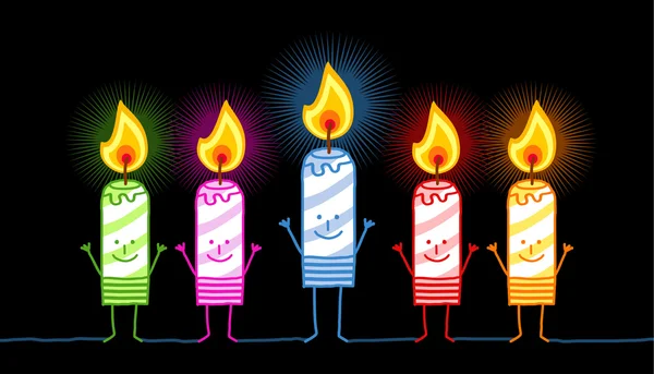 5 hořící svíčky — Stock fotografie