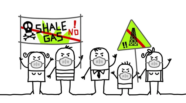 Persone contro il gas di scisto — Foto Stock