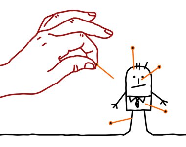 büyük el ve çizgi film işadamı - voodoo