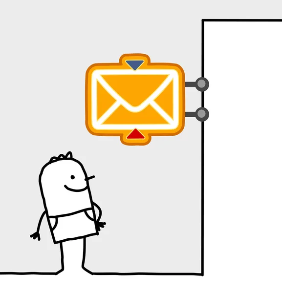 Adam ve postane işareti — Stok fotoğraf