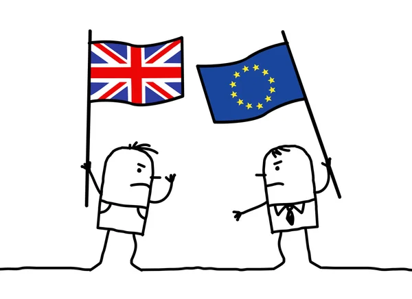 Karikatury lidí názory - angličtina a Evropské — Stock fotografie