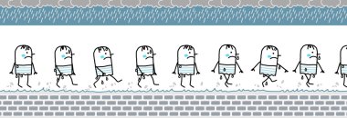 walking cold & wet man clipart