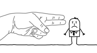 büyük el ve çizgi film işadamı - silah işareti