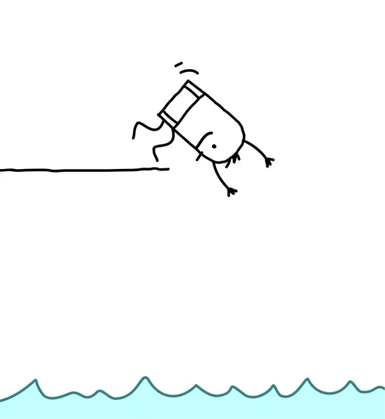 Kreskówka mężczyzna nurkowanie — Zdjęcie stockowe