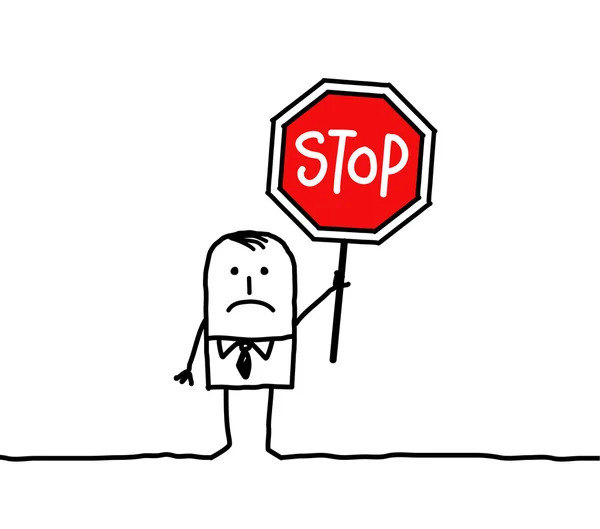 Az ember és a stop — Stock Fotó