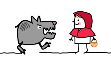 cartoon characters - little red riding hood clipart