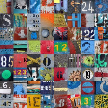 Grunge kentsel işaretleri Patchwork