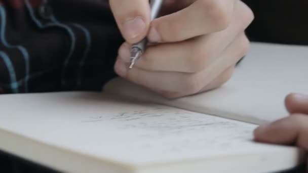 De man schrijven in laptop in de trein — Stockvideo