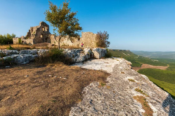 Mangup Kale Est Une Ancienne Ville Grotte Crimée Vue Des — Photo