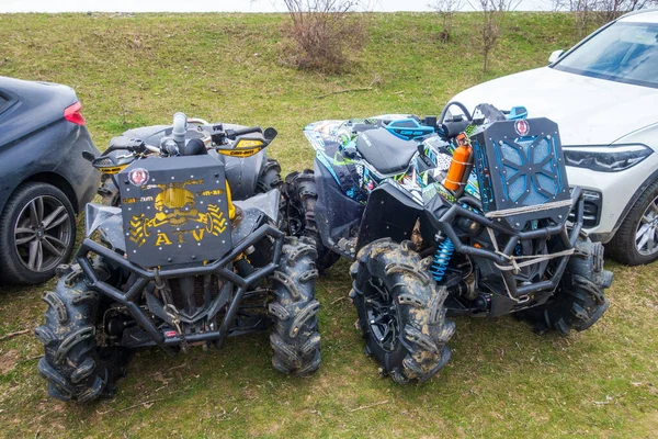 Afipsip Rusia Octubre 2020 Brp Can Quad Bikes Outdoors Ready — Foto de Stock