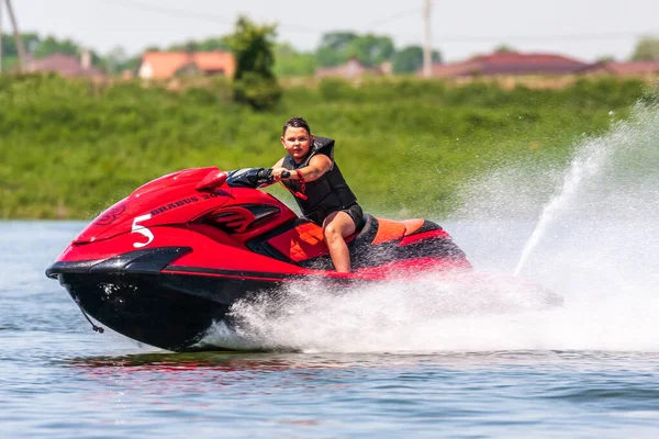 Krasnodar Rusia Julio 2020 Brabus Jet Ski Watercraft Boy Driver —  Fotos de Stock