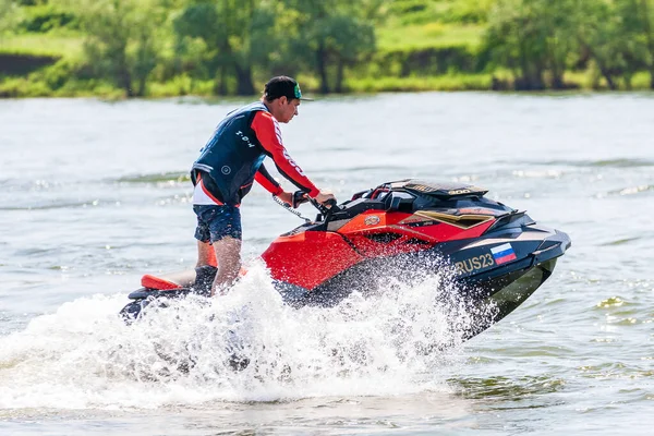 Krasnodar Russia July 2020 Jet Ski Watercraft Driver Water Bike — Stock Photo, Image