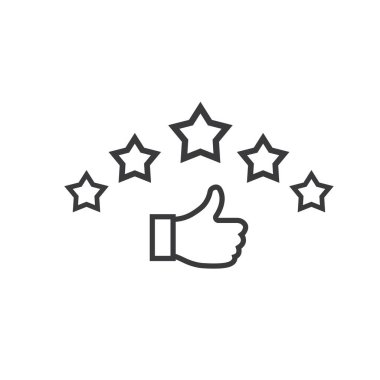 beş yıldız tumb el simgesi vektör element konsept tasarım şablonu ağı