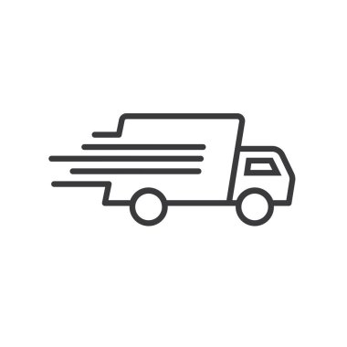 hızlı dağıtım kamyonu ikon vektör tasarım şablonu