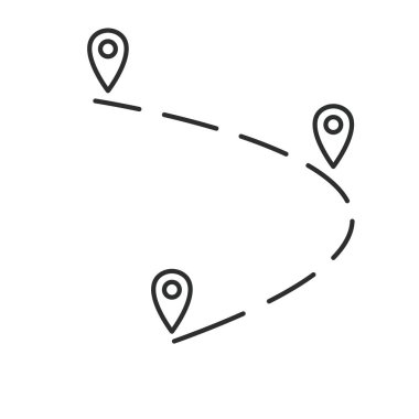 konum noktası rota simgesi vektör tasarım şablonu ağı