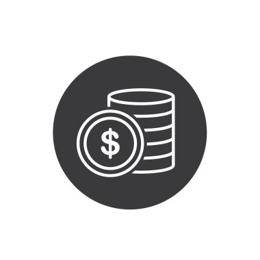 Madeni para simgesi vektör tasarım şablonu ağı yığını