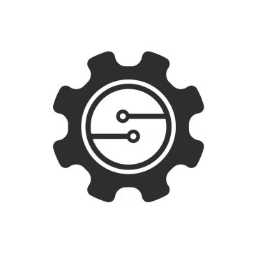 dişli teknoloji simgesi vektör tasarım şablonu ağı