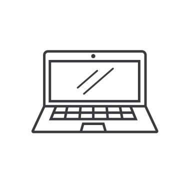 dizüstü bilgisayar çizgisi ikon vektör tasarım şablonu ağı