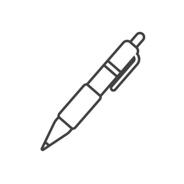 çizgi kalem simgesi vektör tasarım şablonu ağı