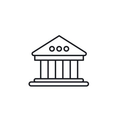 siyah çizgi müze simgesi vektör tasarım şablonu ağı