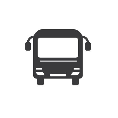 siyah bus simgesi vektör tasarım şablonu ağı