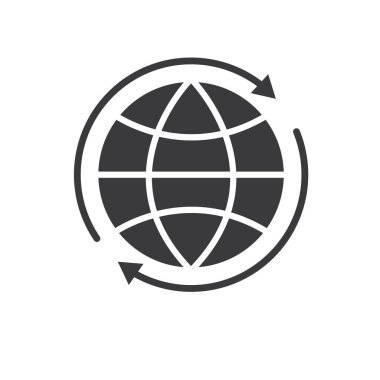 rotasyon küresel ikon vektör konsept şablonu ağı