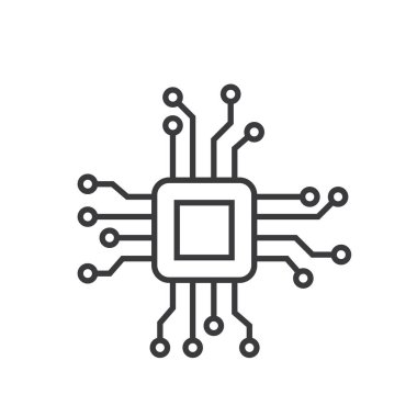 mikro çip işlemci simgesi vektör element dizayn şablonu ağı