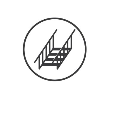 ahşap merdiven simgesi vektör şablonu ağı tasarımı