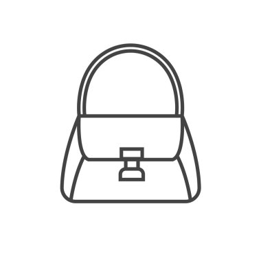 kadın çanta çizgisi simgesi vektör tasarım şablonu ağı
