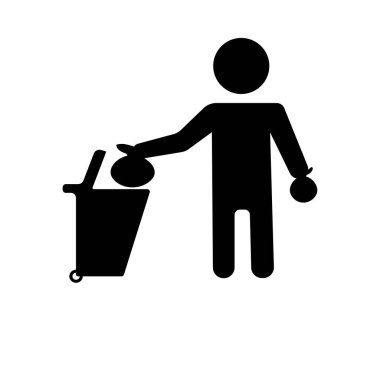 Çöp simgesi vektör tasarım şablonu atan insanlar