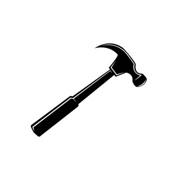 siyah çekiç simgesi vektör element dizayn şablonu ağı