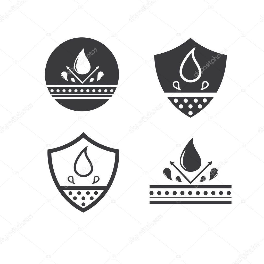 Water resistance or water proof icon vector concept design template web