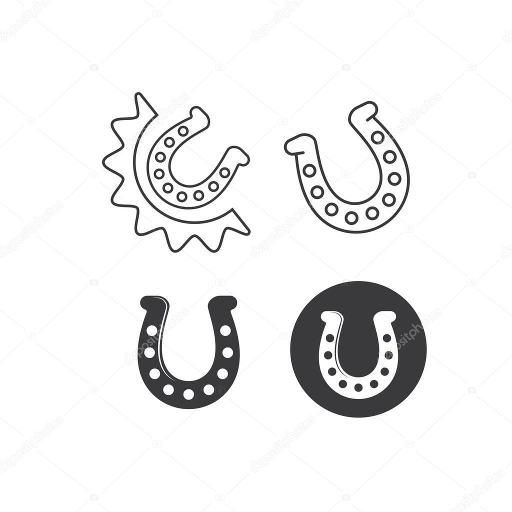 Horse shoes icon vector element design template web