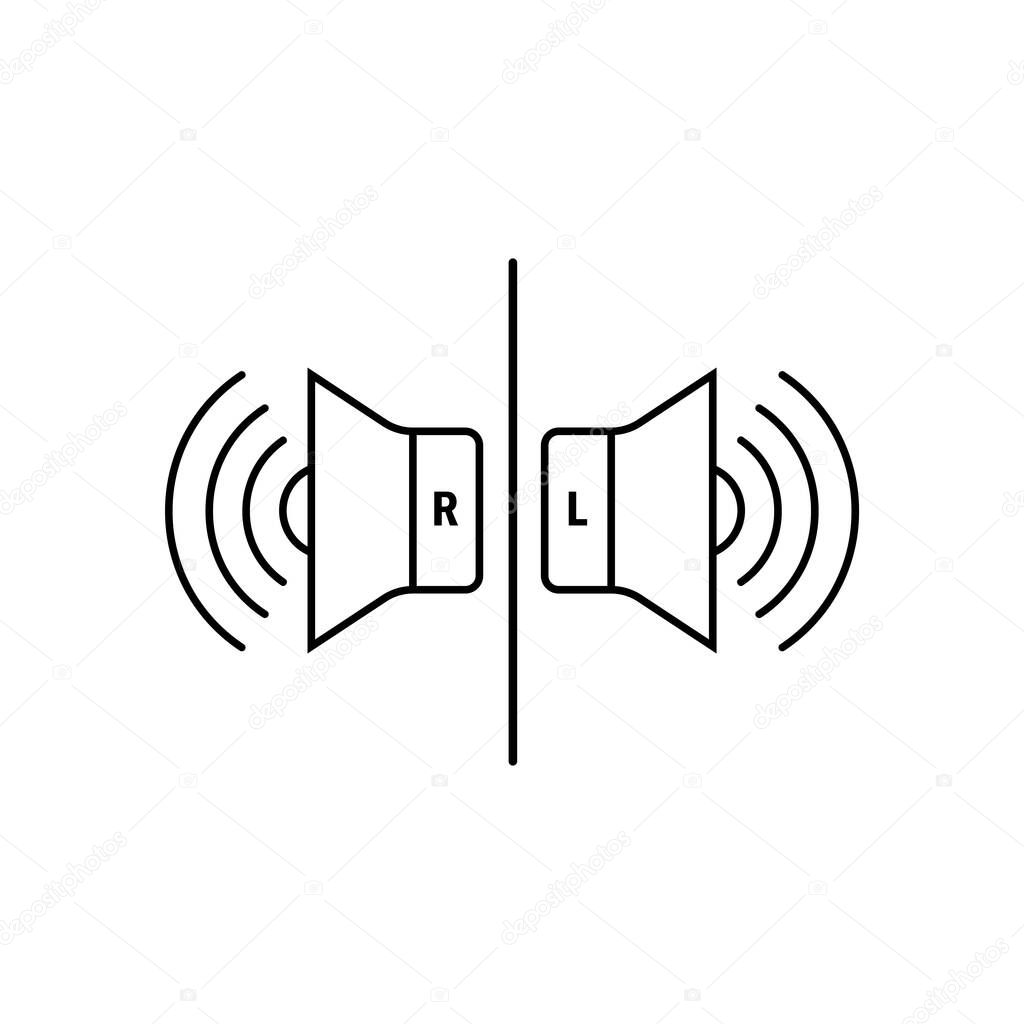 Built-in stereo speaker icon vector element design template web