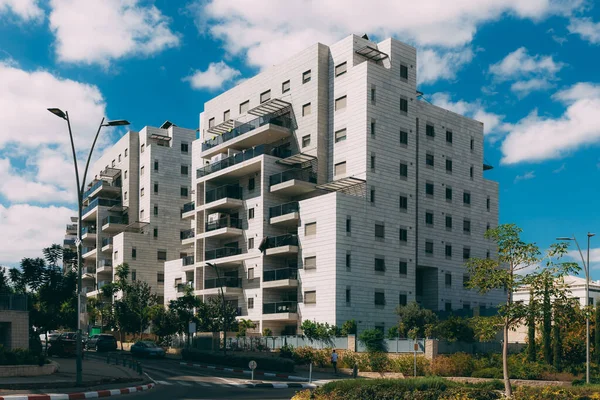 Bostadsbyggnad Det Nya Området Rosh Haayin Israel Byggnad Våningshus Med Stockbild