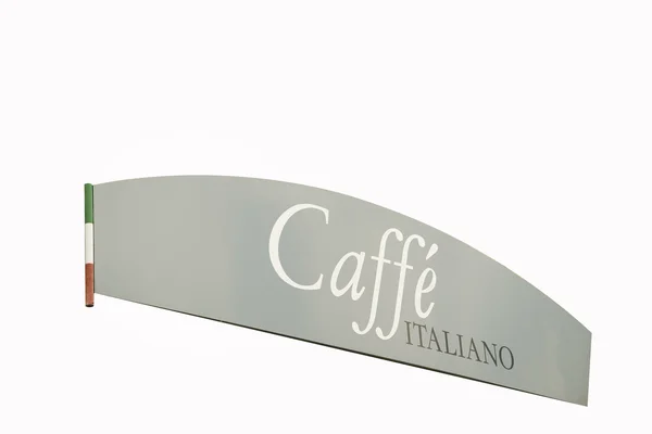 Signo publicitario de Café Italiano 'sobre fondo blanco — Foto de Stock