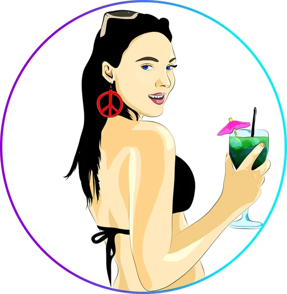 Kokteyl cam ile kız