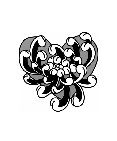 Dijital sanat Japonya 'da Kalp üzerine çiçek