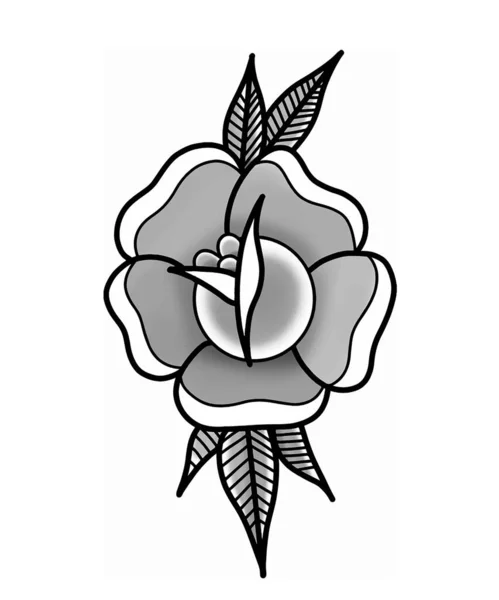 Dijital Sanatlar Geleneksel Çiçek Tek Renkli