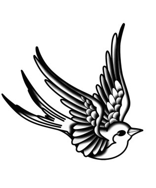 Vektör sanatı Uçan kuş çizimi