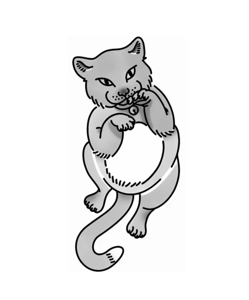 Kedi rolünde Vektör Sanatı Çizimi