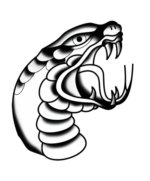 Vektör Sanatı Çizimi Kızgın Yılan Sırıtması
