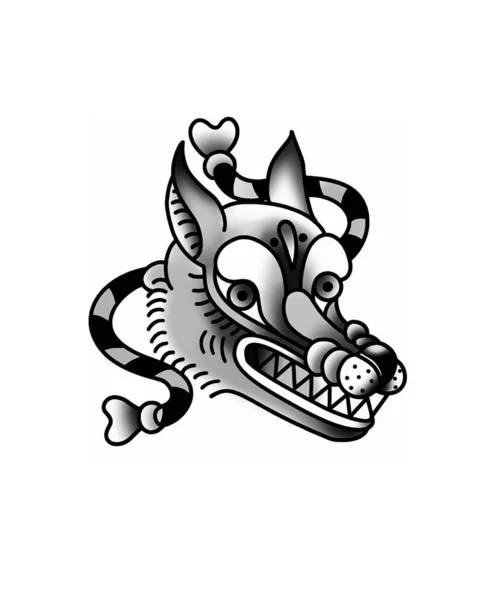 Vektör sanatı illüstrasyonu geleneksel kızgın tilki