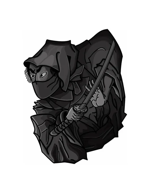 Vektör sanatı çizimi Japon savaşçı ninja